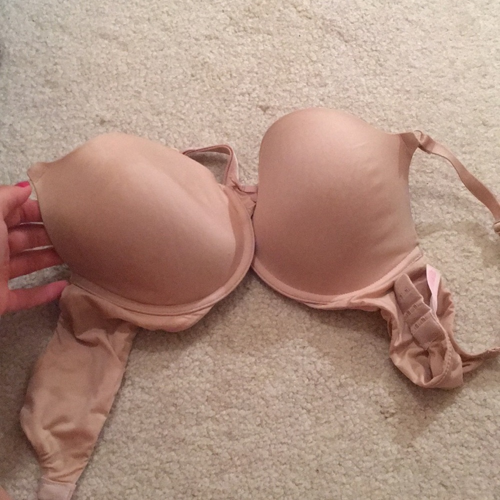Beige 34D bra VS plain demi